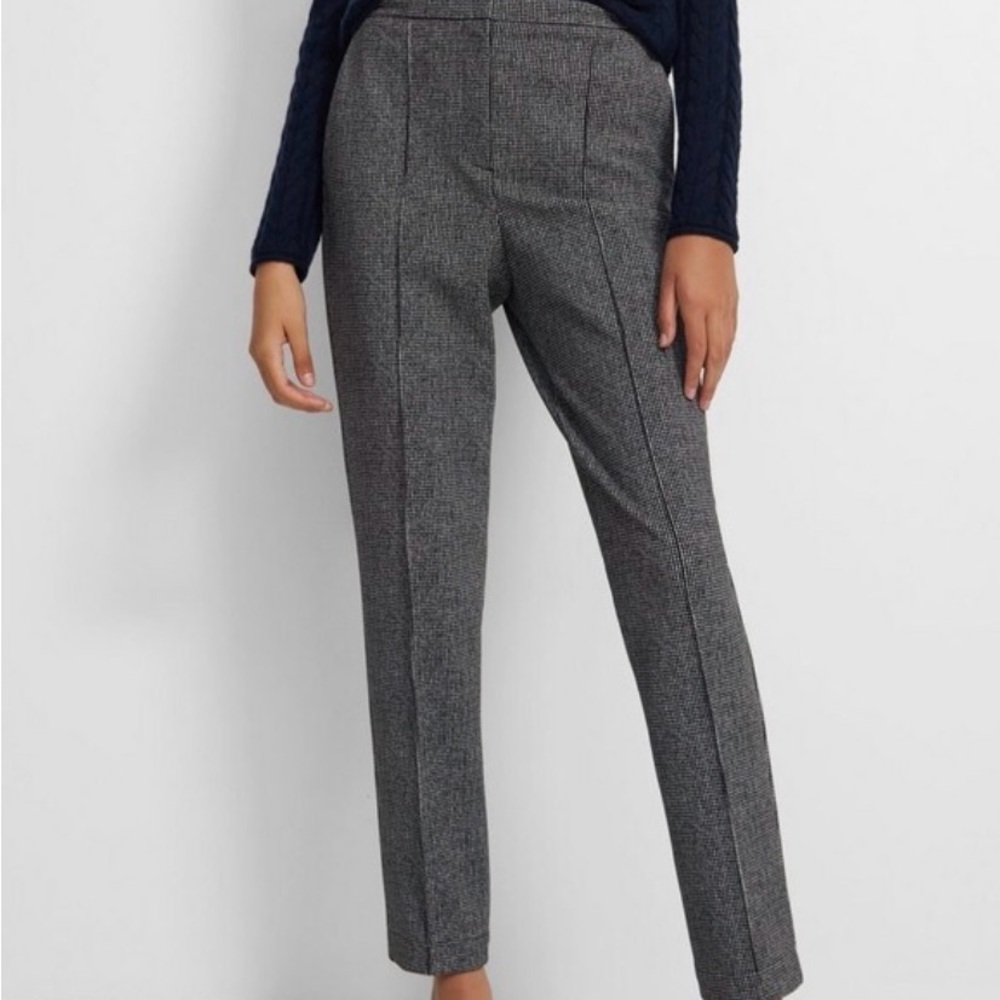 THEORY Waist-Tab Pant in Houndstooth Ponte, Size 2